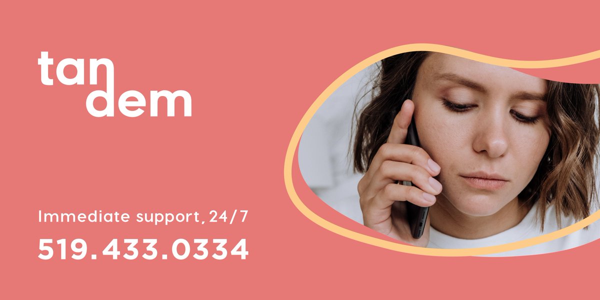 Tandem provides immediate support to families facing a child and youth mental health crisis. Call 24/7 to access help. #kidscantwait  #MentalHealthMatters #londonontario