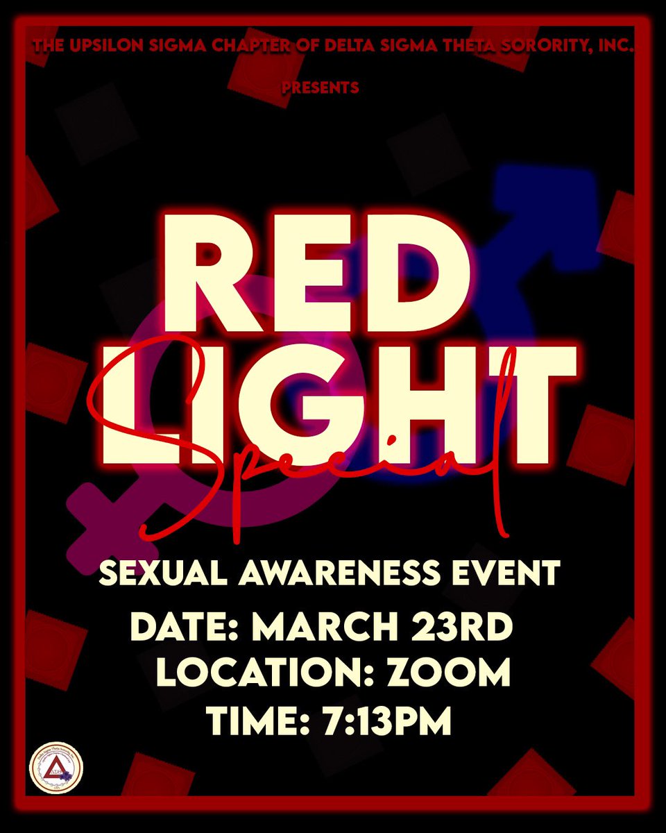 upsilonsigmadst's tweet image. Sex Education ❤️💭
•
•
Join Us Tonight at 7:13pm for an interactive seminar about Sexual Awareness.

[Zoom ID 570 281 8444]

#DeltaWeek2021
#RedLightSpecial
#ΥΣ
