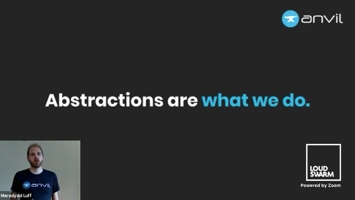 techdev5521's tweet image. "As software developers, our day to day job is create new abstractions." from @meredydd's talk Designing Your API to Fail. #PWC2021
