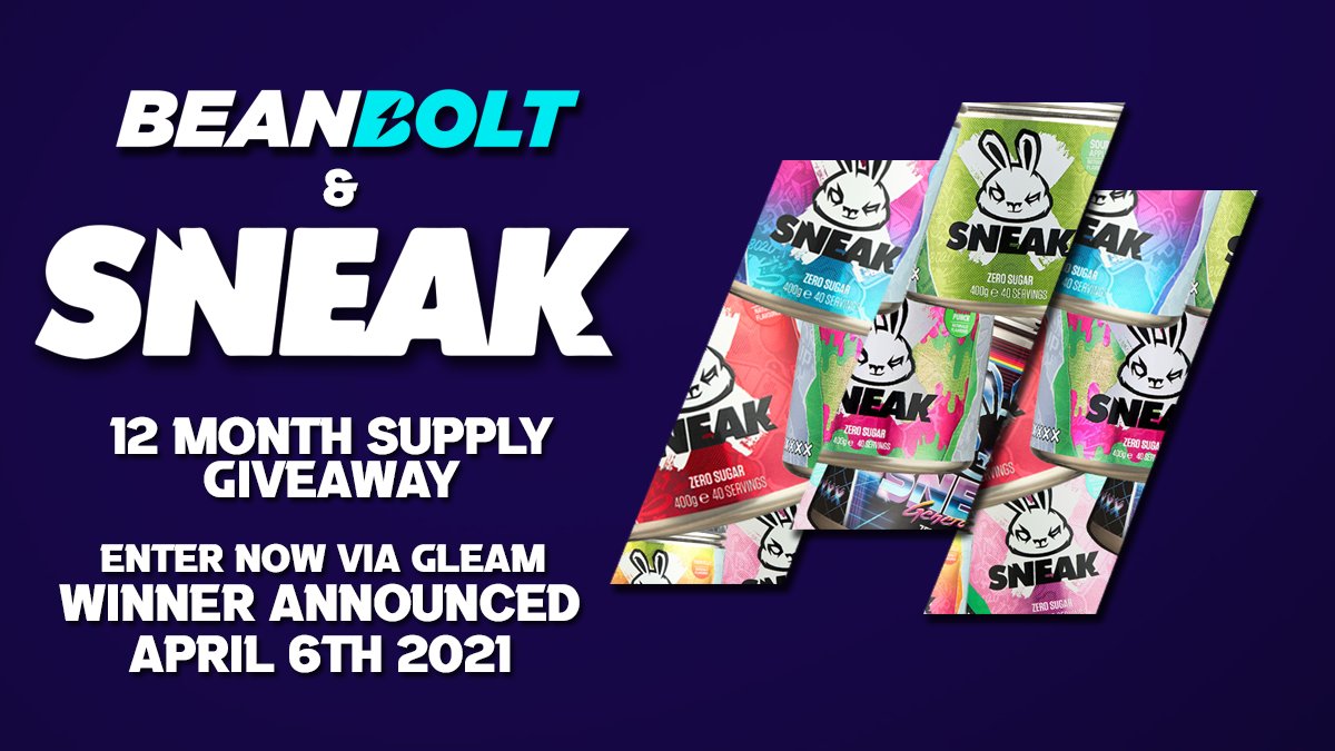 ⚡️WIN 12 Months Supply of <a href="/SneakEnergy/">SNEAK</a> ⚡️
🔥Beanbolt x Sneak Energy Giveaway🔥

ENTER HERE NOW: gleam.io/6xJ1o/beanbolt…

This giveaway is hosted by BeanBolt, an official Sneak Energy Ambassador.
