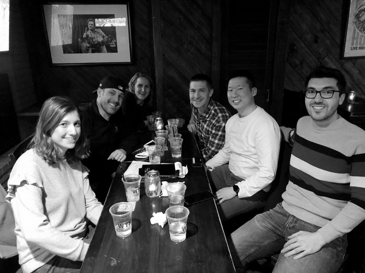 PedsGasDoc's tweet photo. Finally had the chance to grab dinner/drink(s) with my @JHPedsAnes co-fellows! #COVID has been difficult for #Wellness and class bonding - glad we finally got a chance to get together! Maybe next time @Dr_RSDingeman can join (and treat too😉) #PedsAnes https://t.co/l8nfZtKxVt