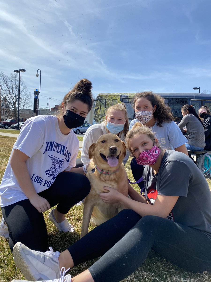 Nittany takes a field trip to Wilkes! Just a dog with her DAWGS on National Puppy Day! 🐶