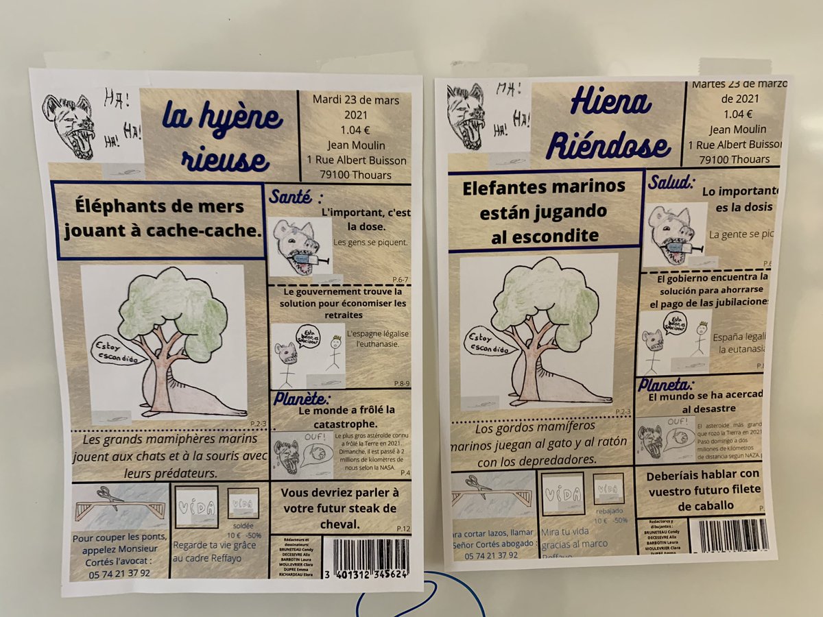 CdiCite's tweet photo. Fin de journée pour le Concours de Une et place au vote pour envoyer les deux lauréates...
Résultat... « Info Joven » et « pequeño trueno » représenteront notre lycée pour le concours académique 
@LeCLEMI @clemicreteil #clemi #concoursdeune https://t.co/LWn7zZgkrQ
