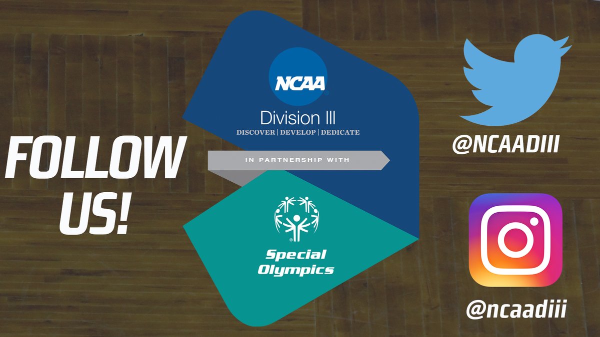 NCAADIII's tweet photo. Follow us on Twitter! Follow us on Instagram!

For every new follower during #D3week, we'll donate $1 to @SpecialOlympics! Spread the word! https://t.co/gHKaKGV6dh