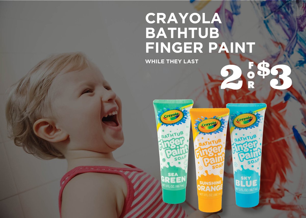 HiSchoolRx's tweet photo. Bathtub finger paint makes for a fun activity for you
and the little Picasso in your family! To view our
entire 16-page Easter ad, click the link:
https://t.co/nVGdJWRKzh
(Valid at Estacada, Clatskanie, Molalla, Independence, Minnehaha, Silverton, Rogue River and John Day stores) https://t.co/cu22BJcq4t