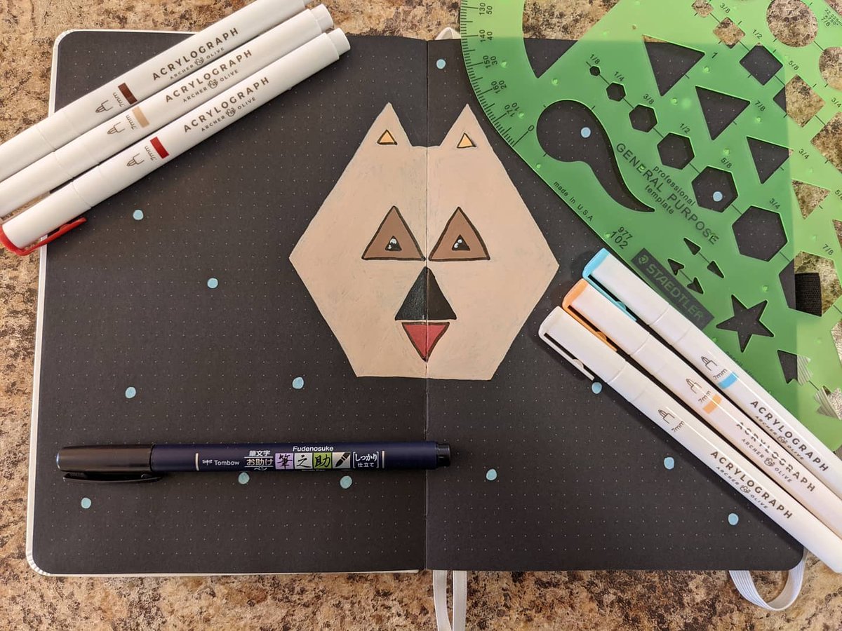 F_CandC's tweet image. This actually started off as a pattern but then I saw a face and decided to go with it.

#blackoutbujo #dotgridnotebook #bujo #bujobeginner #bulletjournal #tombow #staedtler