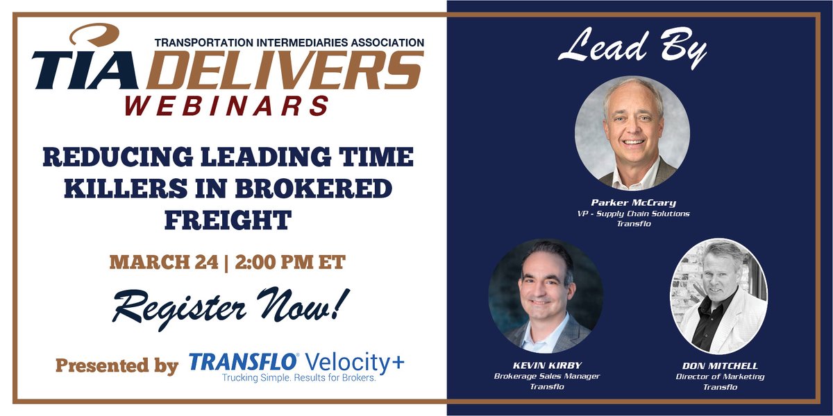 tianetdotorg's tweet photo. Join @3PLAssociation & @PegasusTRANSFLO tomorrow at 2:00 PM ET as we learn how the Velocity+ #DriverApp can improve #FreightVisibility + eliminate #CheckCalls + accelerate #Billing & make life easy for #Drivers https://t.co/LpjglbAoyI
#TIADelivers #3PL #Logistics https://t.co/x78DF6CSVn