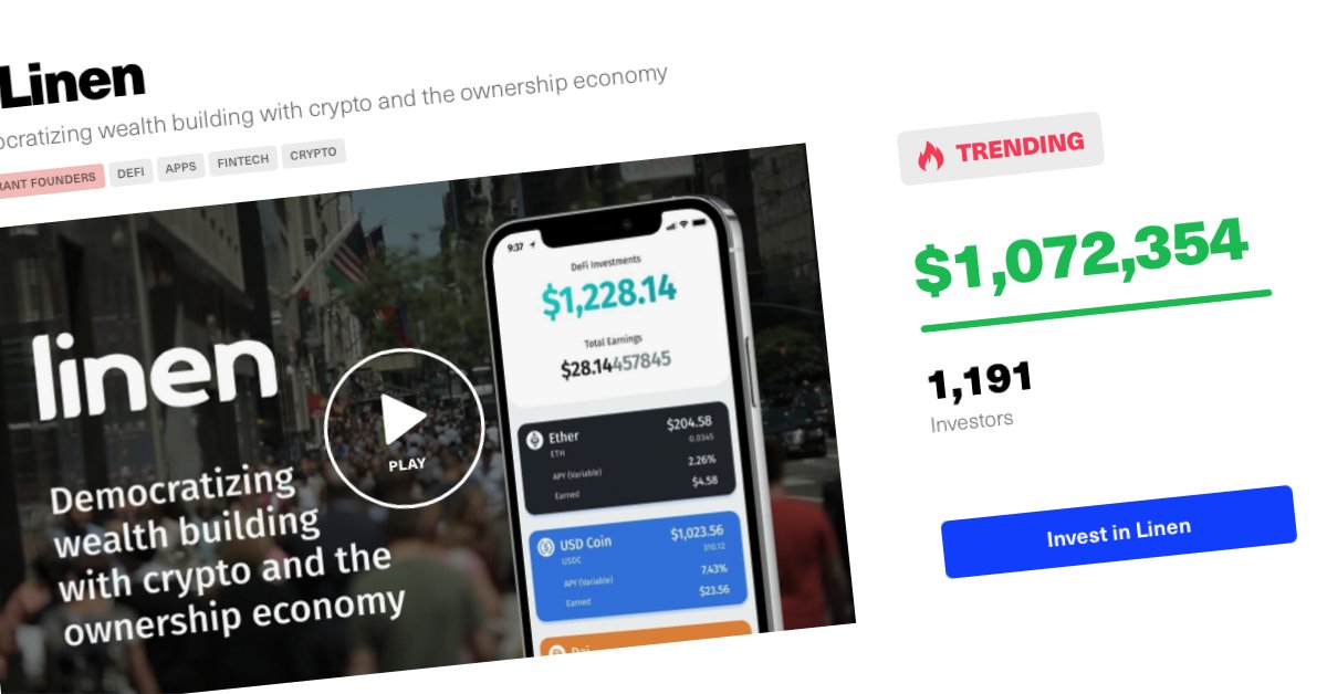 GetLinen's tweet photo. 1/ Technology giants like Airbnb, Uber, Robinhood, and others owe their success to their users. But the majority of the value they create is captured by a few early venture capital investors. 👇 https://t.co/2ddPcyyPXy