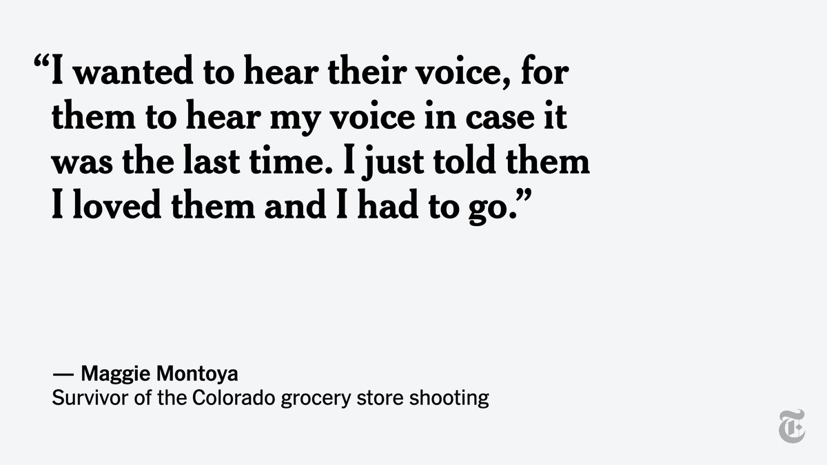 Survivors of the grocery store shooting in Boulder, Colorado, described a chaotic scene and the urgent calls they made to loved ones as they hid from the gunman. nyti.ms/2PirC70