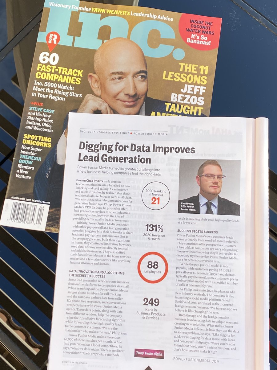 PowerFusionMe's tweet image. On Newsstands; The CEO of Power Fusion Media in the popular business magazine, INC.
