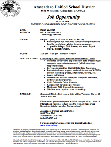 atasusd's tweet photo. Job opportunity! https://t.co/4L32FgkIJl