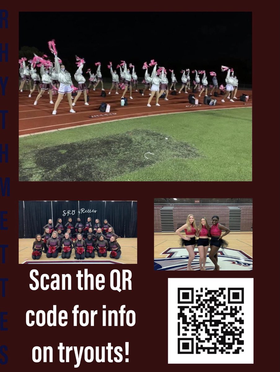 Rowlett Rhythmettes (@lettrhythmettes) on Twitter photo Interested in joining drill team or dance classes at Rowlett High School, scan the QR Code for more information. Come be a part of the heart of Rowlett. <a href="/RHS_Eagles/">Rowlett High School</a> <a href="/Lett_SRDs/">SilverRhythmDancers</a> <a href="/CCBMS_Dance/">CCBMS DANCE DEPARTMENT</a> <a href="/Coyle_Cougars/">Coyle Technology Center</a> <a href="/Schrade_Falcons/">Schrade MS</a> <a href="/JenaMontgomery/">Jena Montgomery</a> <a href="/BlakeyNet/">Carmen Blakey</a> Interested in joining drill team or dance classes at Rowlett High School, scan the QR Code for more information. Come be a part of the heart of Rowlett. <a href="/RHS_Eagles/">Rowlett High School</a> <a href="/Lett_SRDs/">SilverRhythmDancers</a> <a href="/CCBMS_Dance/">CCBMS DANCE DEPARTMENT</a> <a href="/Coyle_Cougars/">Coyle Technology Center</a> <a href="/Schrade_Falcons/">Schrade MS</a> <a href="/JenaMontgomery/">Jena Montgomery</a> <a href="/BlakeyNet/">Carmen Blakey</a>