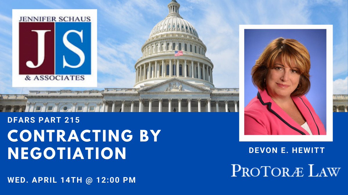 Join #GovCon partner Devon Hewitt for this complimentary <a href="/jschaus/">jennifer</a> webinar on Wednesday, April 14th #DFARS Contracting by Negotiation. Register here: bit.ly/3raEGZn