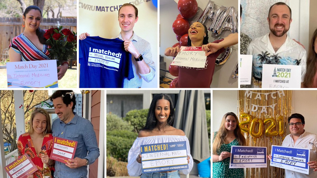EmoryDeptofMed's tweet photo. We're so excited to welcome the new class of internal medicine residents who will join us in July! Check out these photos from our virtual celebration last Friday! 🎉👏#EmoryMatchDay #EmoryIMMatch #MatchDay21 @emoryimchiefs https://t.co/Fai3id2b5n
