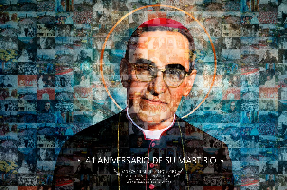 Este día celebremos la fiesta de #SanÓscarArnulfoRomero, fue martirizado el 24 de marzo de 1980 mientras celebraba la Santa Misa en la Capilla del Hospital La Divina Providencia. 

 ¡Ruega por Nosotros #SanRomero !