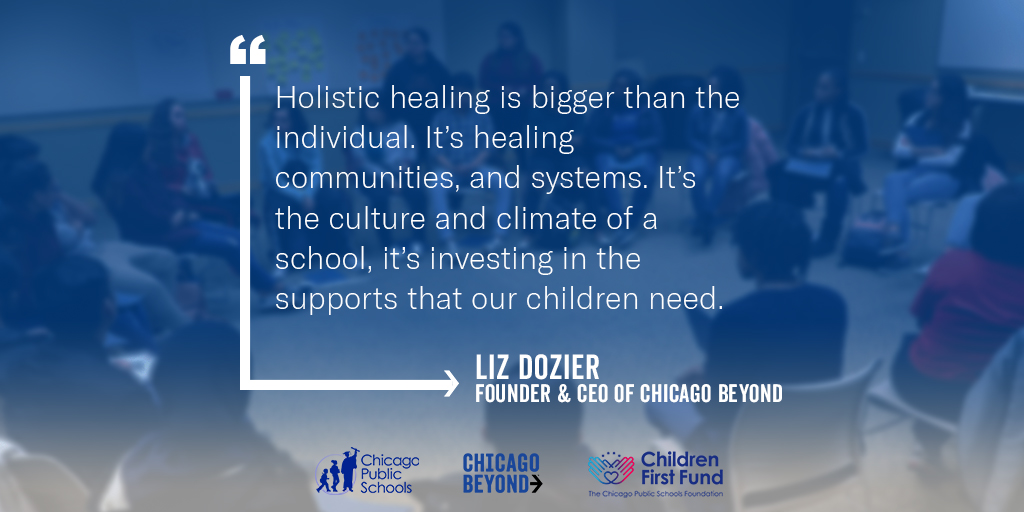 Chicago_Beyond's tweet photo. Yesterday with @ChiPubSchools, we announced the Healing-Centered Framework, a 3-year, $24 million plan to create a more trauma-engaged, culturally-responsive school district. Read our blog post and re-watch the event here: https://t.co/HFKXdkbwFR https://t.co/x28CmVTHFr