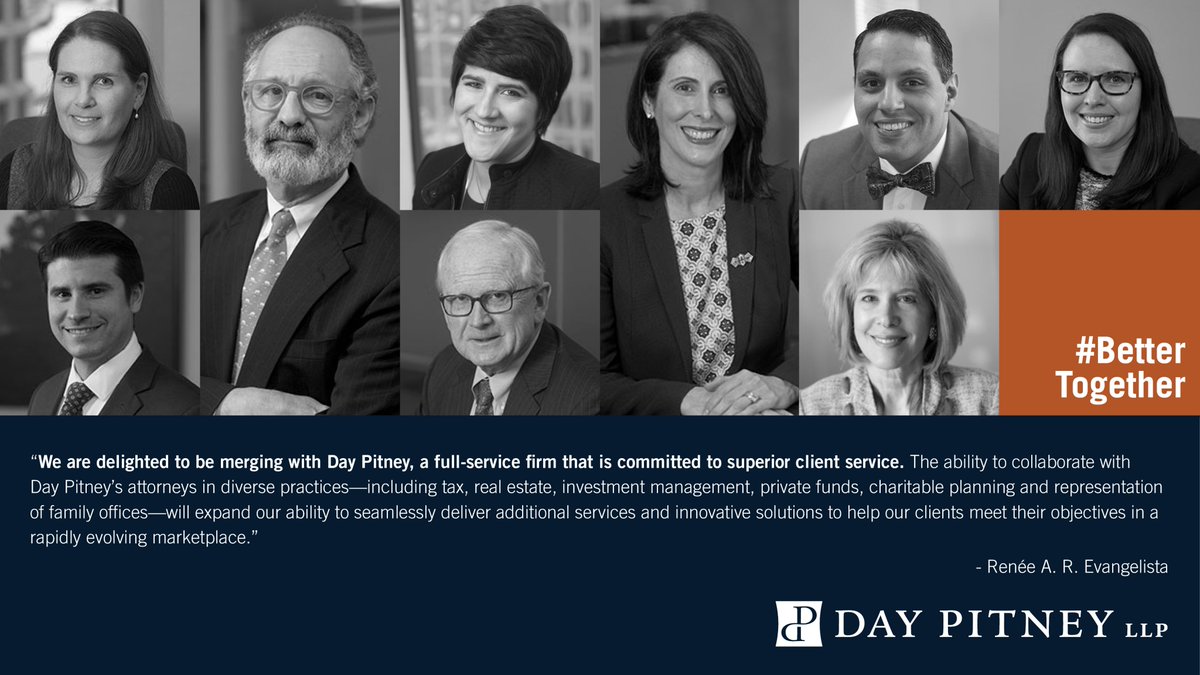 DayPitneyLLP's tweet photo. We are excited to announce our expansion into Rhode Island. On July 1, we will be merging with Howland Evangelista Kohlenberg LLP.
Read more here: https://t.co/wnhLosTUqQ
#lawfirmmerger #RIlaw #legalnews #amlaw200 #bettertogether https://t.co/YV5fo8VRpR