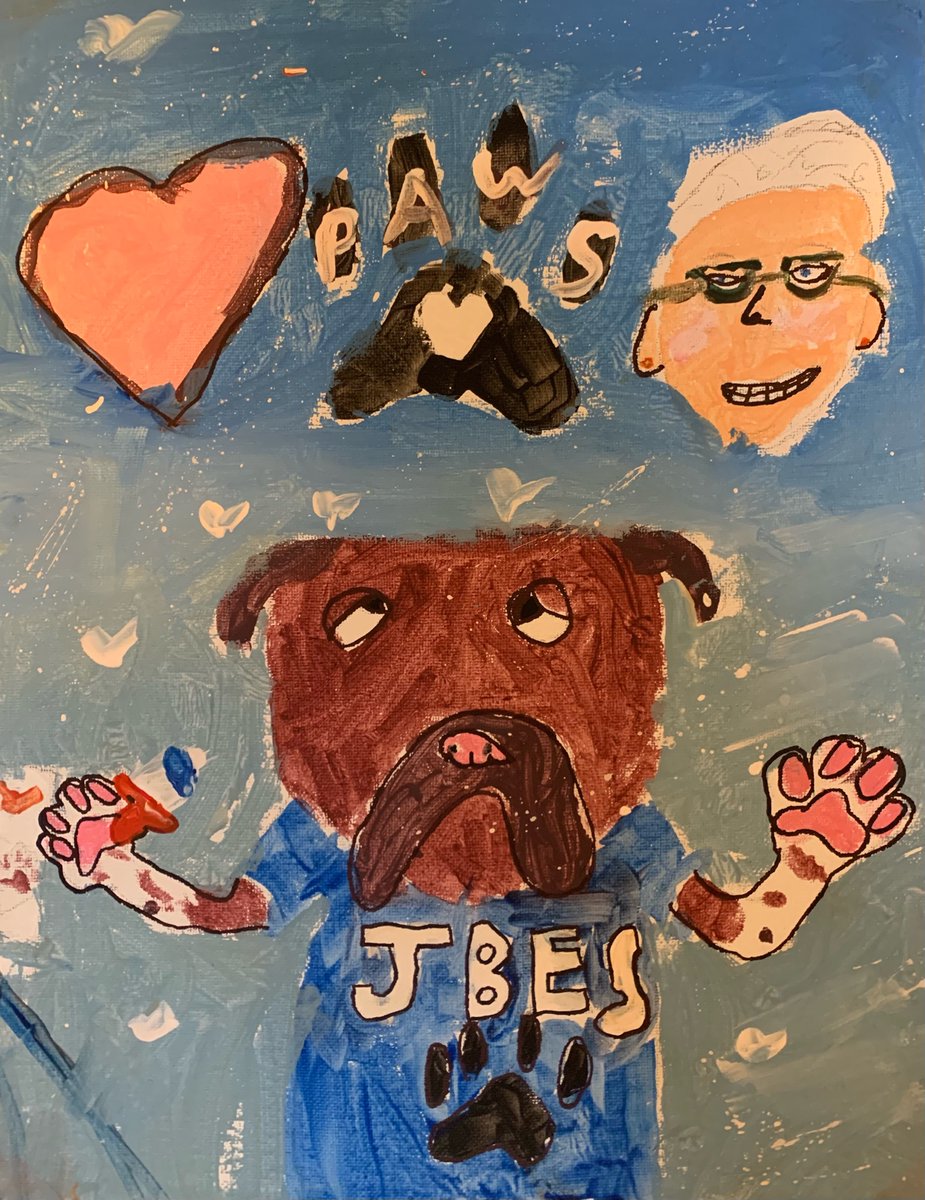 We had to show off some of the amazing paintings our students are making from @MsRega_BASDart amazing tutorial! One has a special appearance by Ms Moran! <a href="/basd_jmoran/">Jill Moran</a>