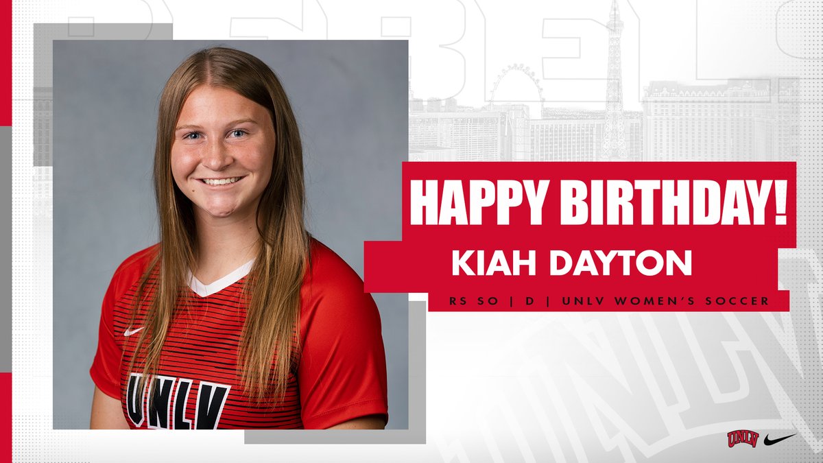UNLVwSoccer's tweet photo. Help us wish redshirt sophomore defender Kiah Dayton a very happy birthday today‼️‼️🎉🎊🎁🎈🎉🎊🎁🎈 https://t.co/WgQ1KAD7GH