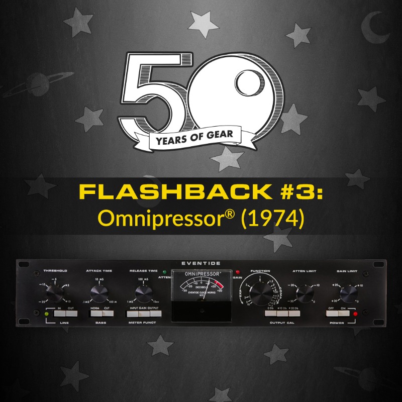 EventideAudio's tweet photo. "It is not the normal, tame limiter or compressor... Rather, it is a special effects unit, which can generate such effects as infinite compression, dynamic reversal, extreme expansion, etc." – Richard Factor on the #Omnipressor. #50thFlashback