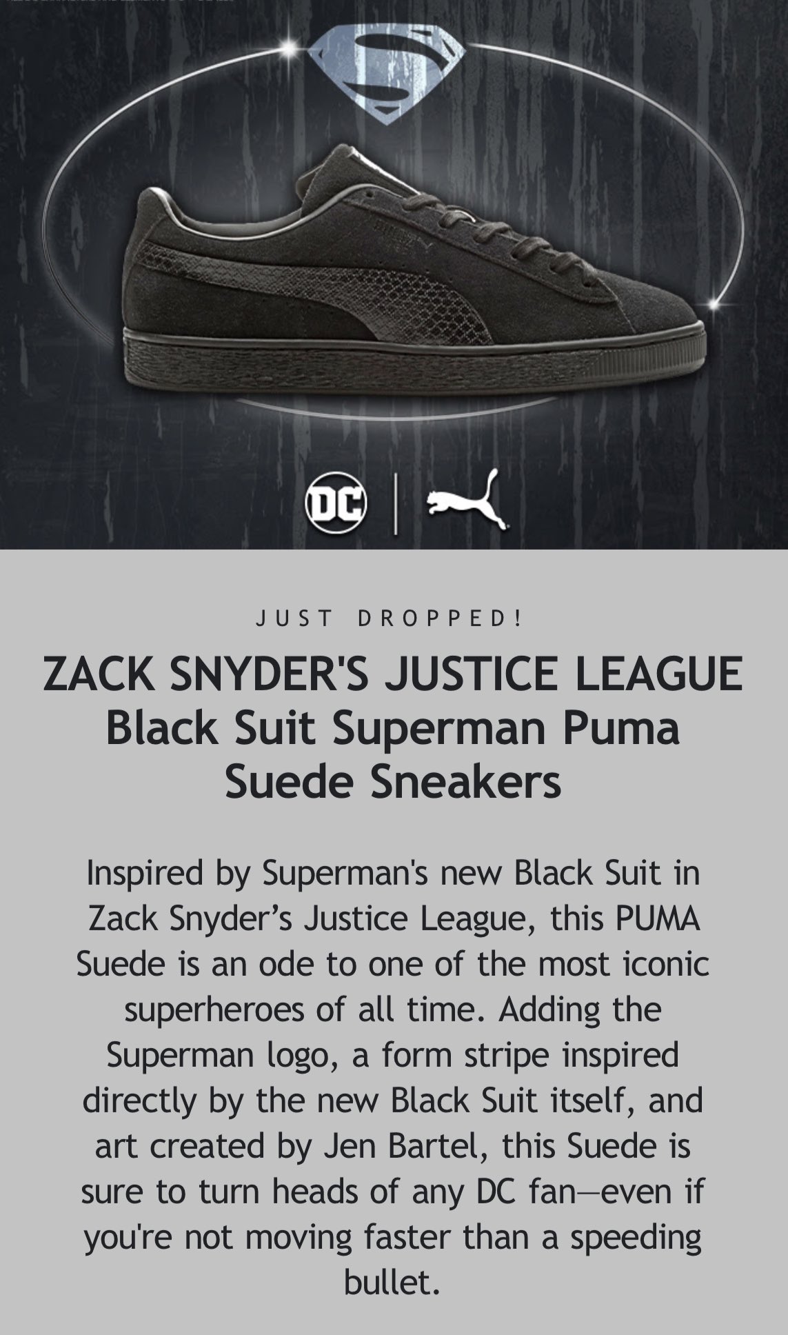 superman puma suede sneakers