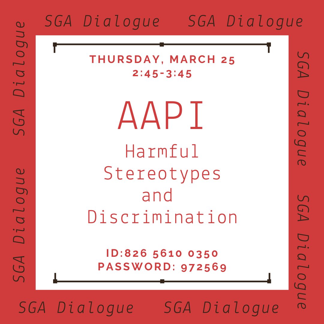 Dialogue THIS THURSDAY @ 2:45!! We will be talking about the effects of stereotypes.