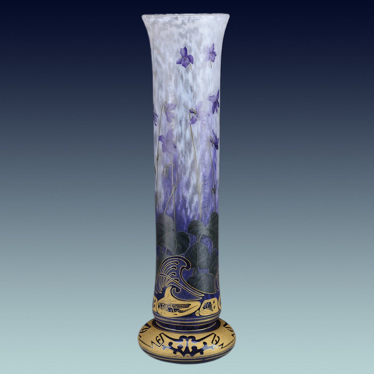 **New Arrival** -  beautiful lilac vase with gilded accents by Daum Frères. 37 cm high, Circa 1900

£ 13,500

For further information please email info@hickmet.com