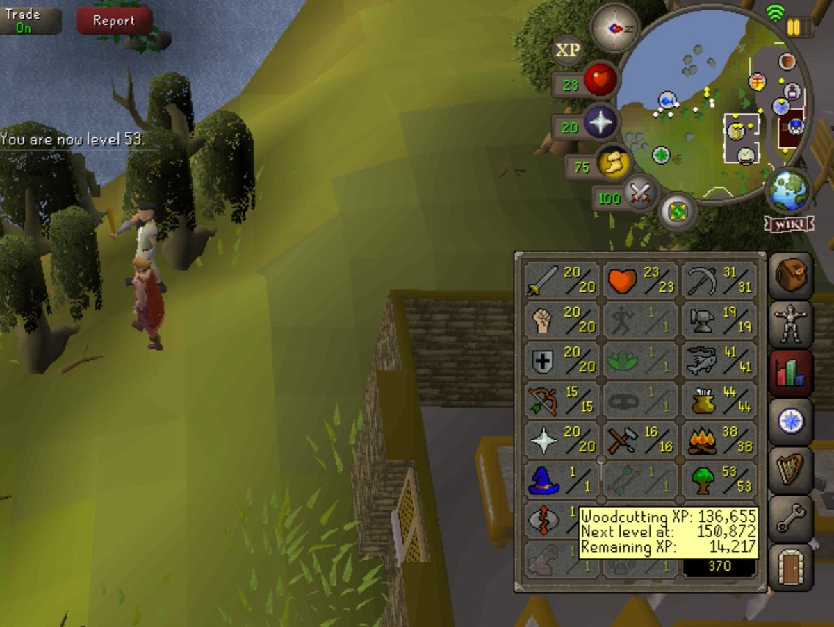 CouldBeKerry's tweet photo. I asked boyfriend how long he thinks it'll take me to max my first skill yesterday (from my stats at the time). He said 2.5 months. Now I have to prove him wrong 😈 🌳🌳 how long did it take you to max a skill? #osrs #oldschoolrunescape #twitchstreamer https://t.co/YFHBUYTsxo