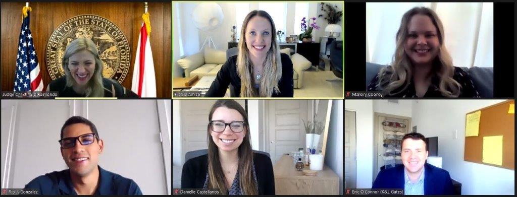 KLGates_Miami's tweet photo. We are grateful to Judge Christina Marie DiRaimondo of @MiamiDadeCourts for joining our Breakfast Club this morning to give the Miami associates tips from the bench for virtual court appearances. https://t.co/m1WXqL7JEx