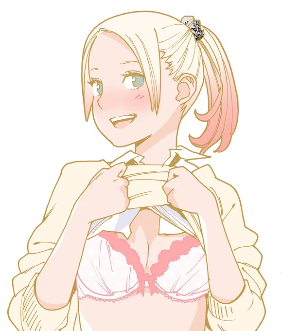 「は?別にただのポニテだし、かわいいとかいいから。うっさいなもう、かわいくない!いーから早くおっぱいさわればいいじゃん、もー、もおぉぉぉ、だーかーらー、かわいいとか言うなし!うっさい!」 