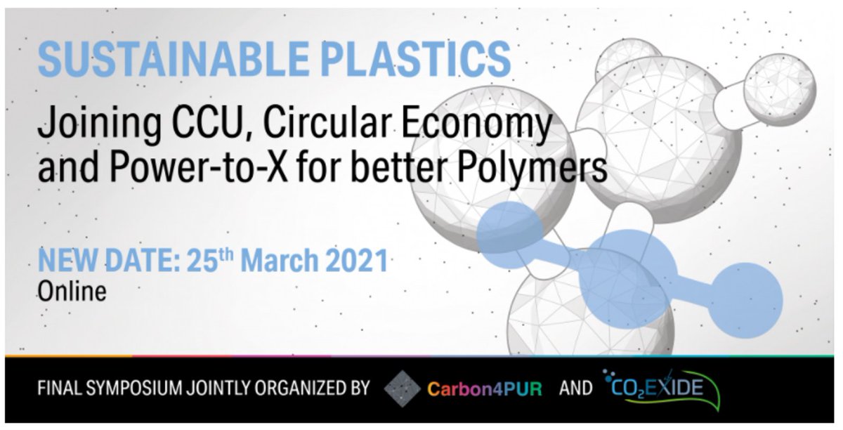 Don't miss our joint event - the #SustainablePlasticsSymposium - on March 25 organised by <a href="/Carbon4PUR/">Carbon4PUR</a> and <a href="/CO2EXIDEproject/">CO2EXIDE</a>! 👩‍🔬

To register, follow this link ⬇️

 dechema.converia.de/frontend/index…

We'll see you in two days at 10:00 am CET! 📅

#CCU #sustainable #plastics #co2reuse