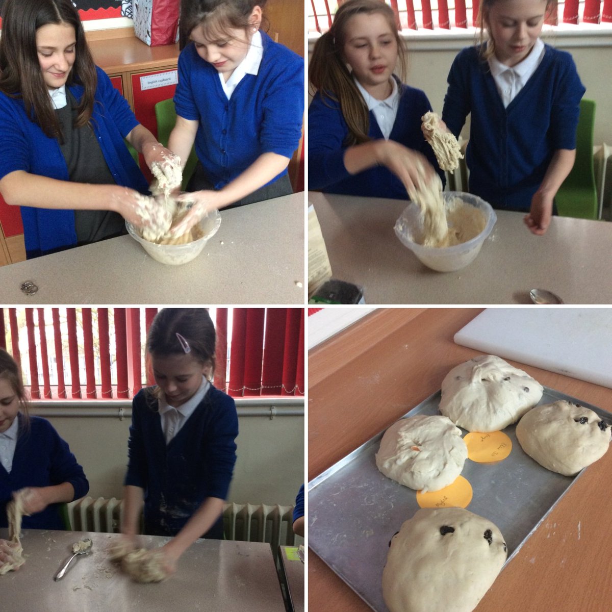 Mrs_Cooke_'s tweet photo. Year 6 made bread today! They mixed the dough and added our own ingredients to make our own flavours. #ks2cookery #year6 #cookery https://t.co/NFXDtP1BUf