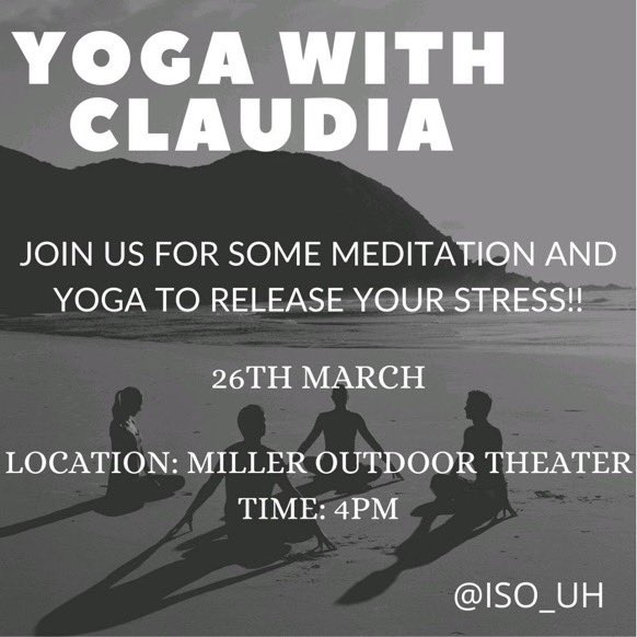 AAFUH's tweet photo. Namaste Admigos! 🧘🍃

We’re half way done with our spring semester, and what better way to destress than by joining us for some yoga at the park! 🌼🌱🌞

We are still practicing social distancing, so make sure to bring a mask, water, and a yoga mat 😷 we hope to see you there! https://t.co/IACBswA7ZY