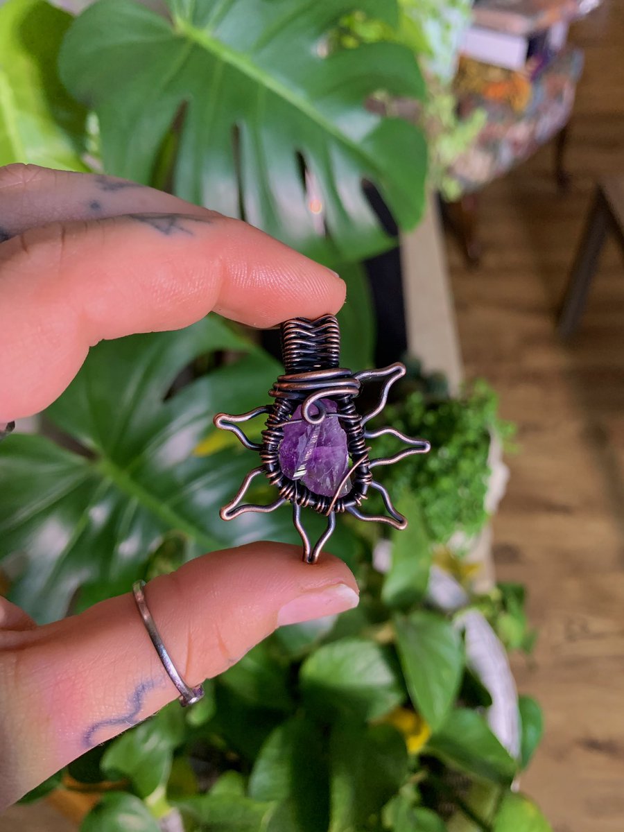 heidiswrapss's tweet photo. mini amethyst sun pendant available this friday. 💜✨ (3/26 @ 4pm cst) https://t.co/GoNBL2dX3Q