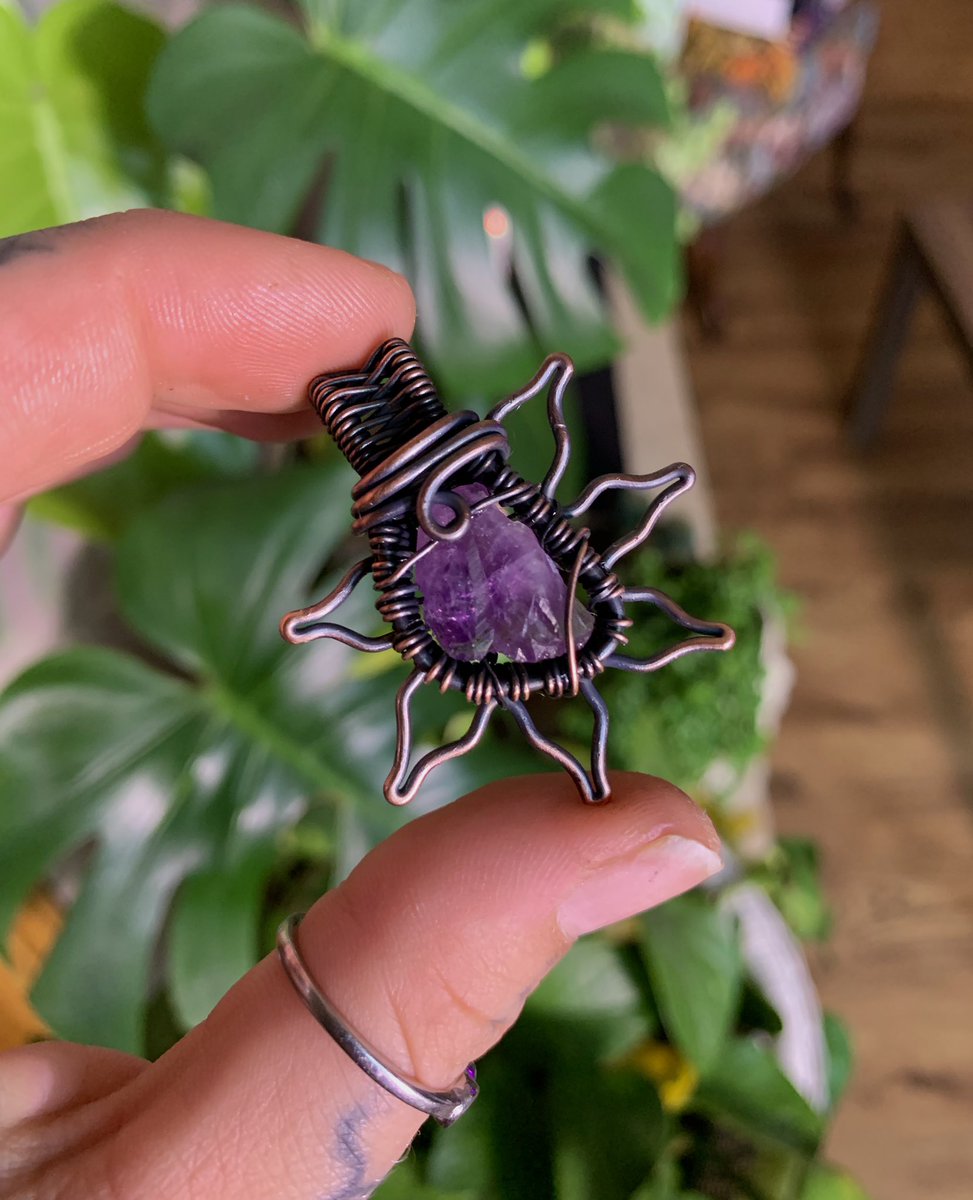 heidiswrapss's tweet photo. mini amethyst sun pendant available this friday. 💜✨ (3/26 @ 4pm cst) https://t.co/GoNBL2dX3Q