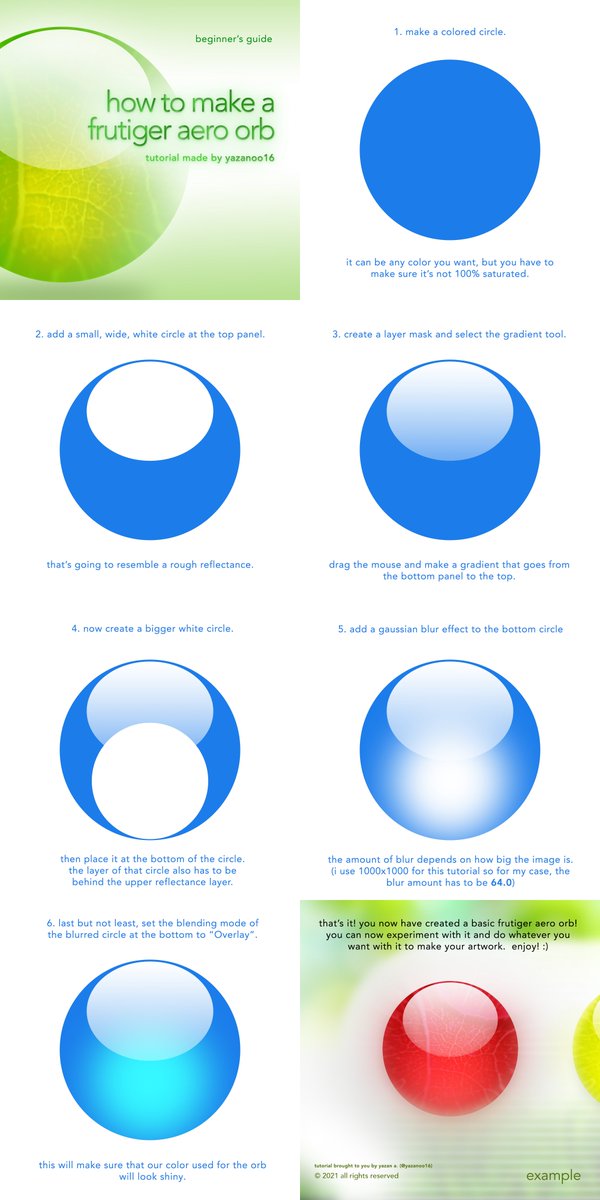 attraktdotnet's tweet photo. how to create a basic frutiger aero orb (beginner's guide)

can't wait to see your artworks. if you love to, dm me with any creation that you made using this tutorial.

huge thanks, and enjoy :) https://t.co/kMZGVNLxDN