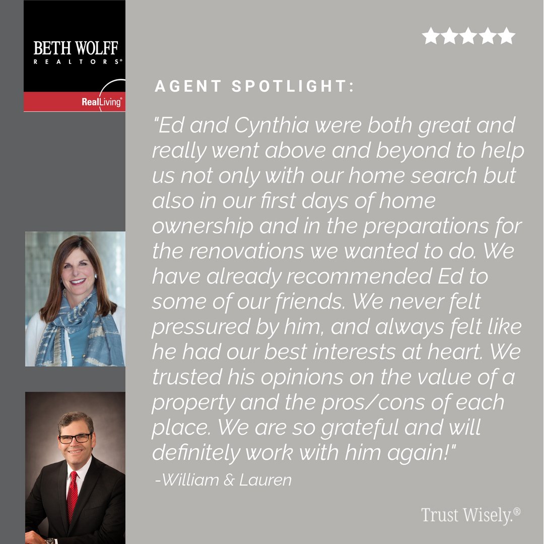 WolffRealtors's tweet photo. At Beth Wolff Realtors Real Living, we appreciate that our clients depend on the purchase or sale transaction of their home to build their future. We give the interests of our clients the highest priority. Congratulations to William and Lauren on your new home! https://t.co/FjKawDHKi6