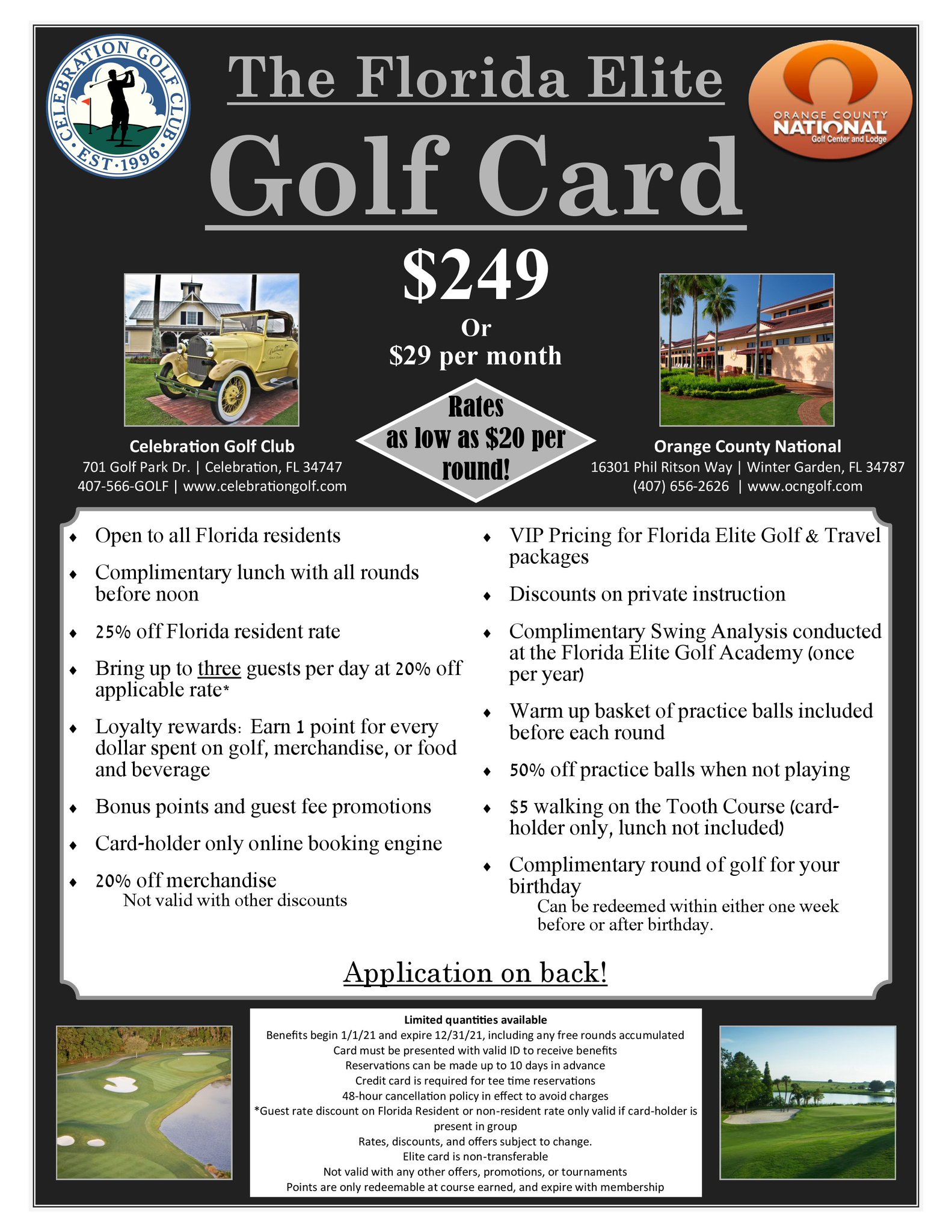 ocn golf on Twitter: "Experience the best of Celebration Golf Club and  Orange County National Golf Center with the Florida Elite Golf Card! 🚨  Players will receive 200 loyalty bonus points for