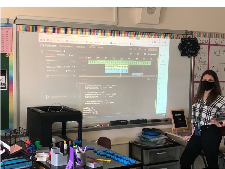 wh_secondary's tweet photo. Students in Ms. Calabro’s World of Technology class creating their own songs utilizing Python language.  This language allows the students to be creative with the lyrics and the music. Maybe we have a West Hempstead pop star in our future? https://t.co/8SfNXCgw0S