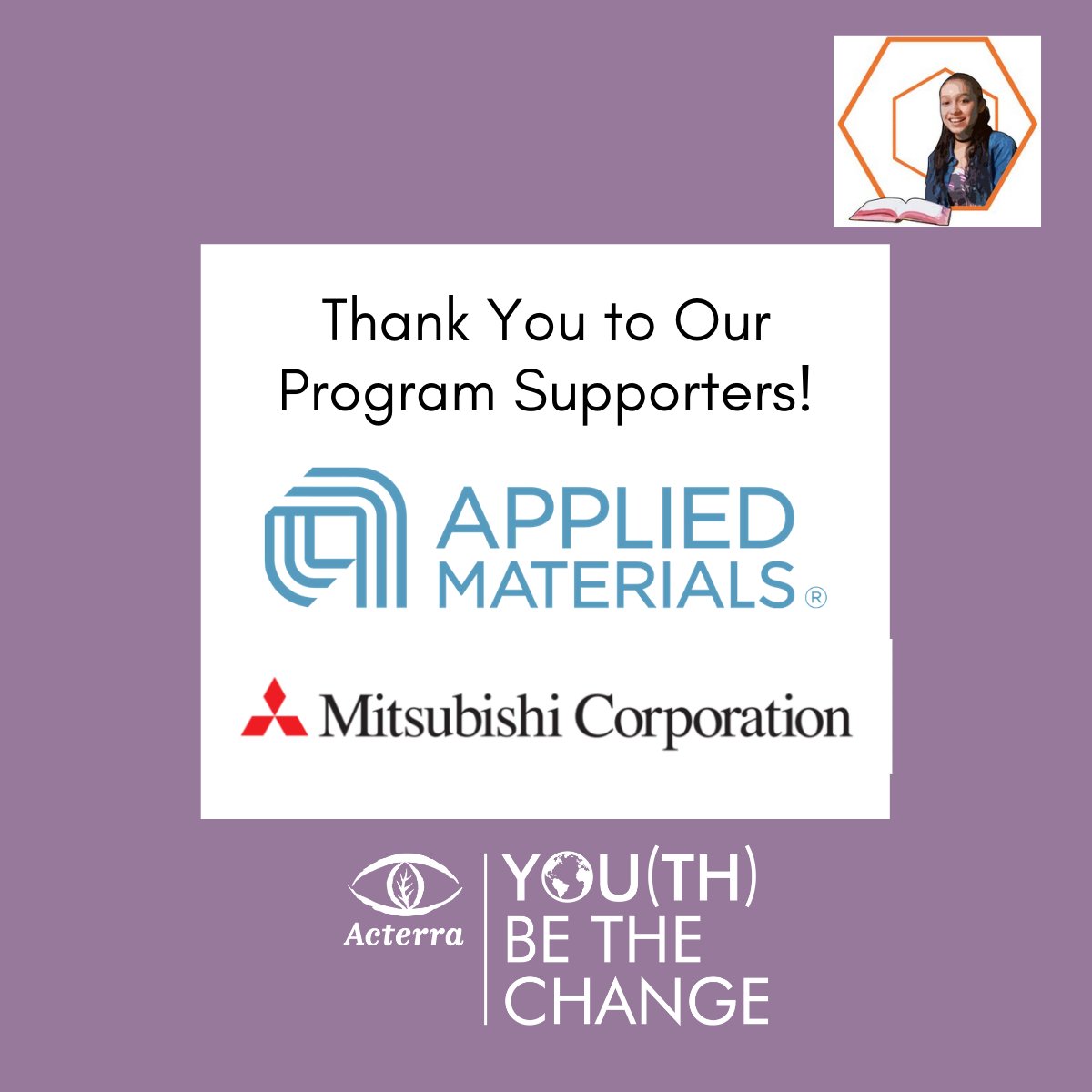 planetacterra's tweet photo. Acterra's educational You(th) Be the Change program, launched this month, was made possible by funding support from @Applied4Good and Mitsubishi Corporation @mitsucars. Thank you for this vital support. #climategeneration #PositivePost https://t.co/e6ZS2utMBd