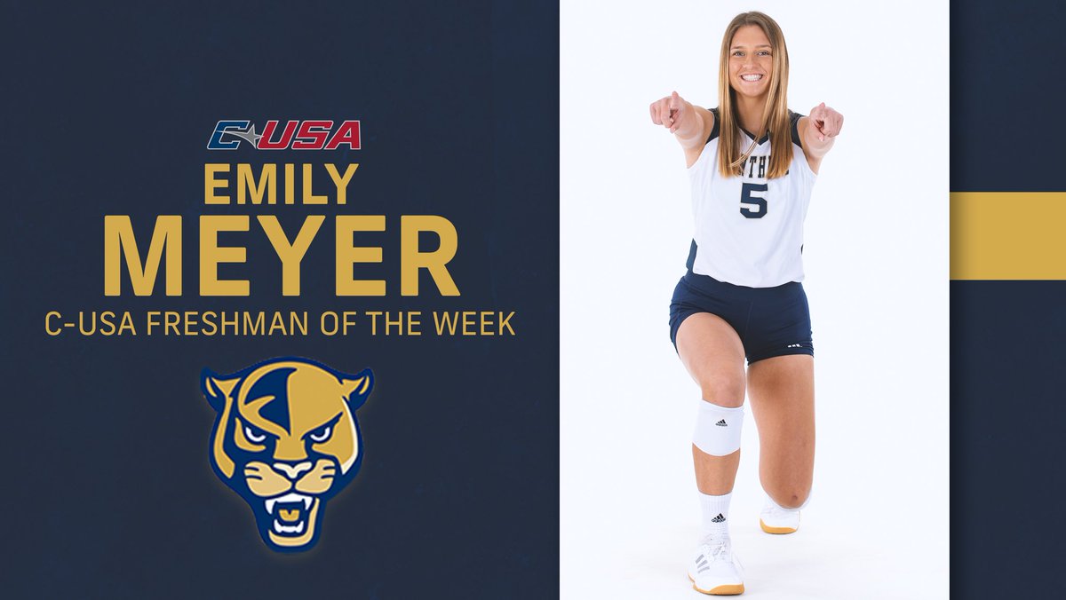 FIUVolleyball's tweet image. What a way to finish the regular season 👏 

Congrats to Emily Meyer for being the @ConferenceUSA Freshman of the Week!

#PawsUp🐾 | #PantherPride