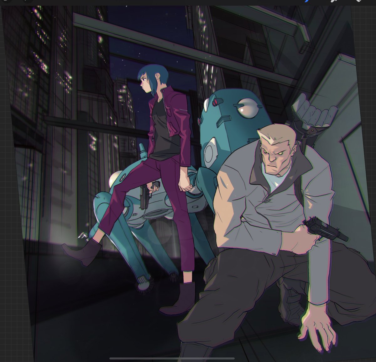 Had some time recently to start painting this old piece. #ghostintheshell has always been one of my biggest inspirations. I'm trying to continue to carve time out to just draw and create from a place of inspiration to keep the energy pure and organic. #anime #illustration