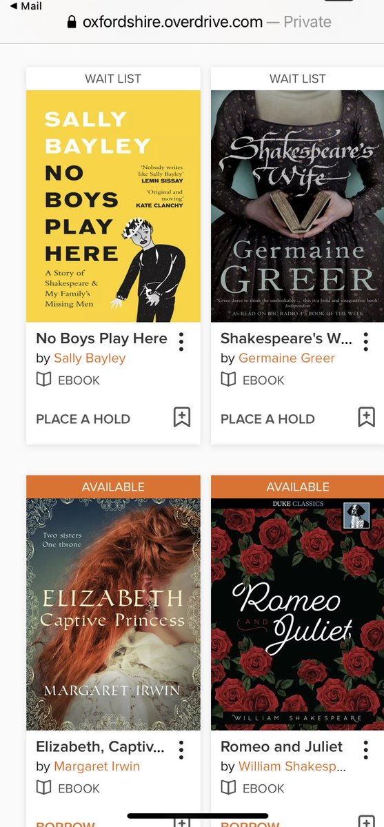 SallyBayley1's tweet photo. NO BOYS PLAY HERE on the reading waiting list of Oxfordshire County Council library services as part of ‘Bring on the Bard’ Shakespeare week ⁦@OxLifeWriting⁩ ⁦@WmCollinsBooks⁩ ⁦@Paul_Edmondson⁩ ⁦@ToBeOrNotcast⁩ ⁦@wellslitfest⁩ ⁦@OldFortunatus⁩ https://t.co/7HfpE4SQnx