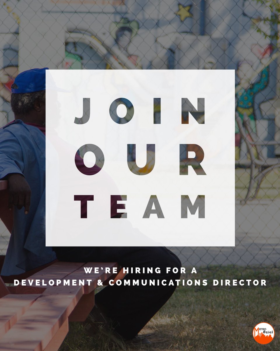MetroRelief's tweet image. 📣 WE’RE HIRING! Metro Relief is looking for a new Development and Communications Director. Go to linkedin.com/jobs/view/2450… to apply! #MetroRelief #JoinOurTeam