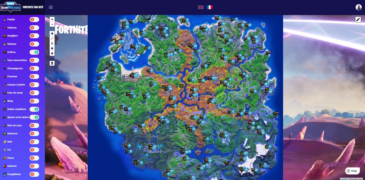 DrawNite's tweet image. Hey, les points d'Arène sont désormais RESET⏮️
Les compétitions arrivent 🏆

Sachez ou sont tous les coffres, boites de munitions &amp;amp; spawn d'arme neutre🔫

Préparez-vous avec un coup d'avance✅

drawnite.com

#Fortnite #FortnitePrimal #FortniteSeason6 #Fortniteleaks