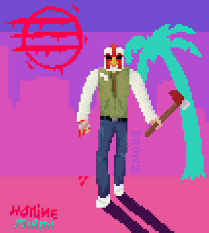 JustTheBronze's tweet photo. Before making fishe i realised i had some unfinished stuff so i decided to finish it! So here's Jacket from Hotline Miami!
#pixelart #hotlinemiami https://t.co/vdFgvyBQrz