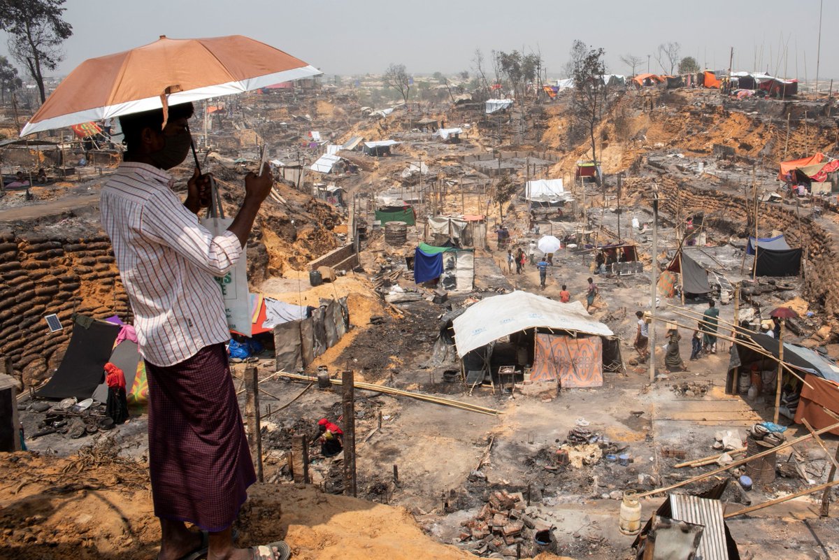IOMBangladesh's tweet photo. Over 45,000 #Rohingya men, women &amp; children were affected by yesterday's fire in Cox’s Bazar.

IOM and its partners are on the ground assisting those in need.

Little by little, we are rebuilding lives and livelihoods.

📖 https://t.co/08hJ5RZj0o https://t.co/kspbGx86Ib