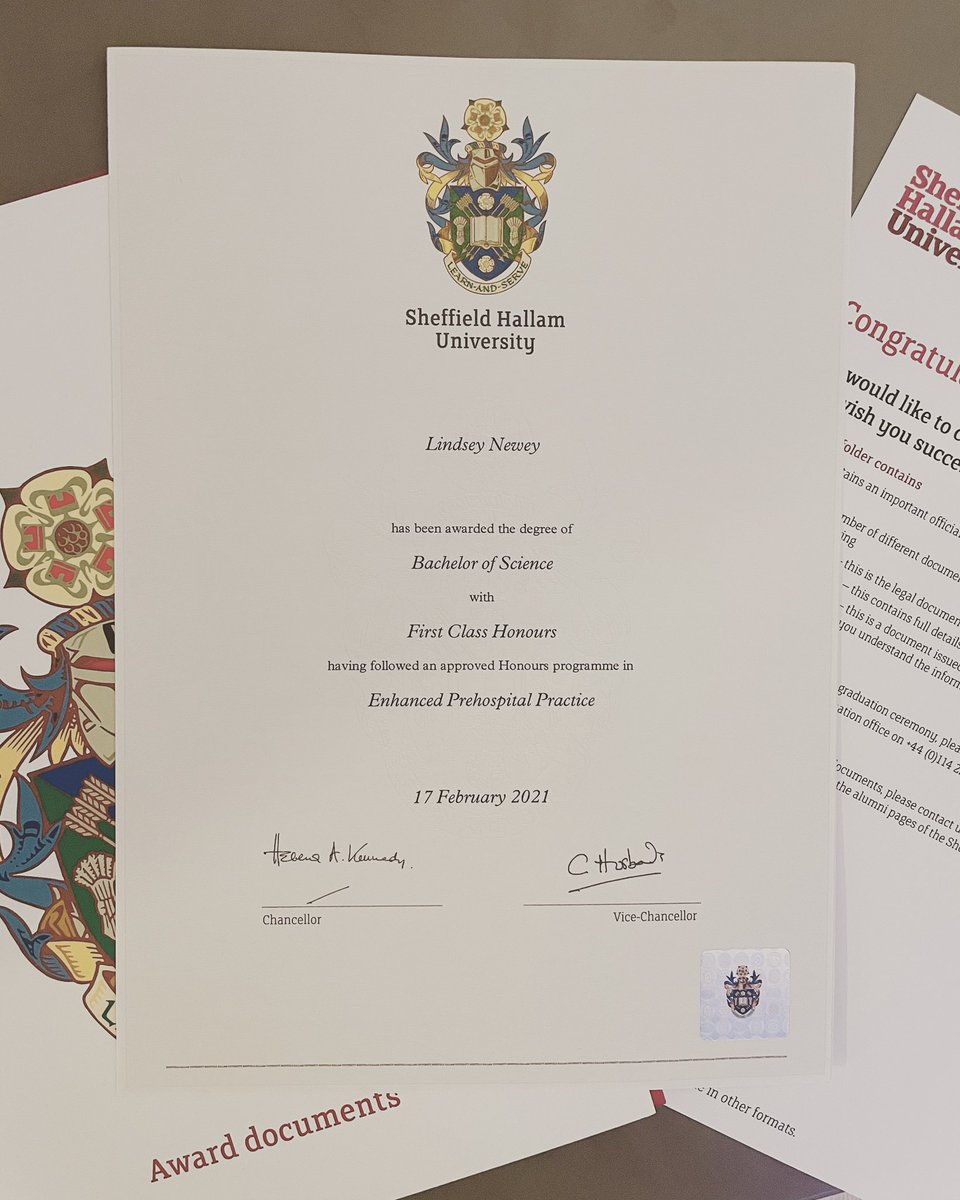 Linzi0704's tweet photo. Finally get to use BSc in my email signature (that’s the main reason we do this right!?) 
12 years after finishing my Foundation Degree and I’ve most definitely done better this time round. #enhancedprehospitalpractice #firstclasshons #thankgodthatsover https://t.co/8UgaNsvJ19