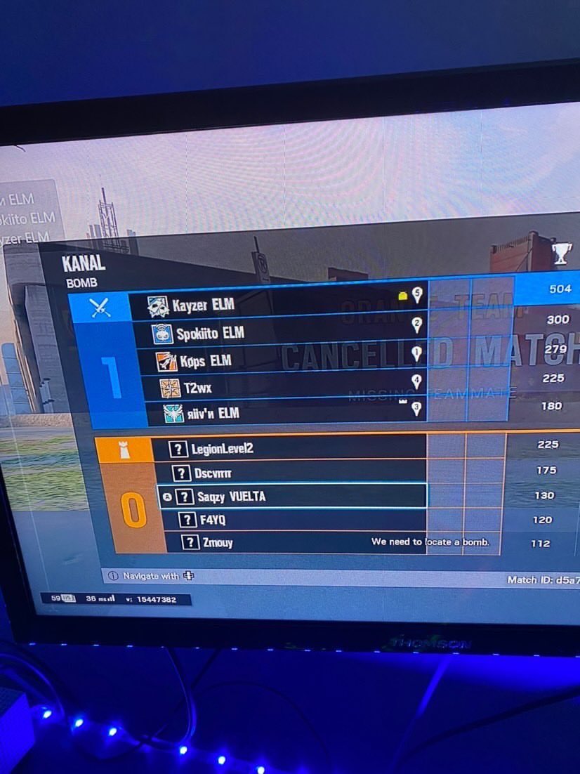 KOPS_R6's tweet photo. Encore une fois le glitch de cancel une game est présent, aujourd’hui nous avons jouer contre un membre de la @TeamVUELTA .
@_Saqzyyyyy et sont équipe de PLOT à cancel une seconde fois contre nous @K0PS_ ,@kayzerofficiel1 ,@spokiiitoo ,@riivn_ELM . Et bien sûr jamais 2 sans 3 https://t.co/YXcd8mZ9M0