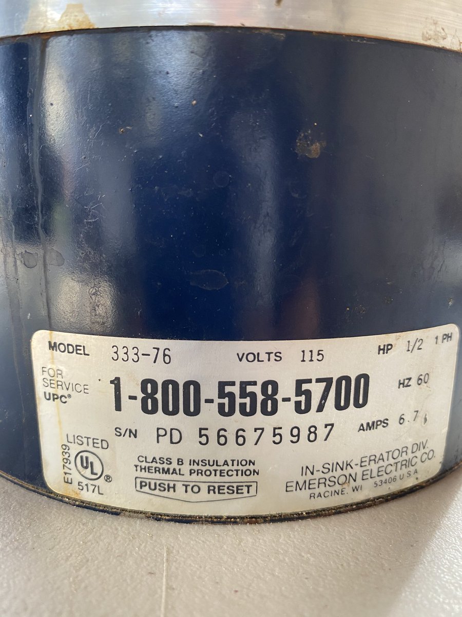 bbrisbin's tweet photo. Thank you @InSinkErator this on ran for 65 years and the replacement went straight in. https://t.co/DWF4yAVN6J